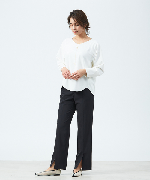 qualite（カリテ）の「2WAYストレッチセンターベンツパンツ（その他パンツ・レディース・ブラック/グリーン/モカ/ライトブルー・40/38/36）」の19枚目の写真