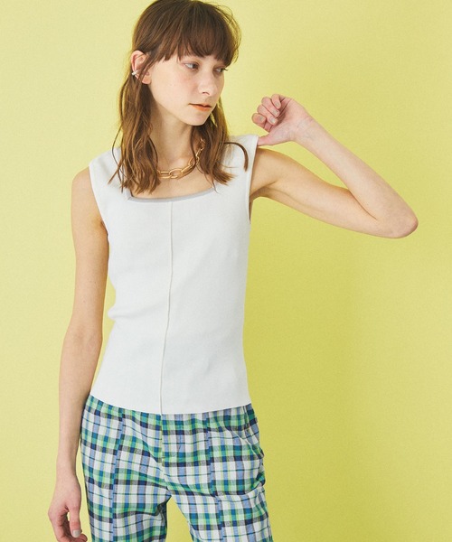 【INella(イネラ)】2WAYトリムニットタンク　新品未使用タグ付き INella（イネラ）の「【INella(イネラ)】2WAYトリムニットタンク