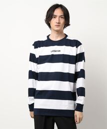 /先染めボーダー長袖Tシャツ/