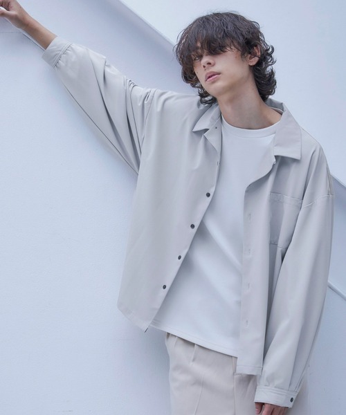 Loose/ルース（ルース）の「ボリュームスリーブ ドレープオープンカラーシャツ（シャツ/ブラウス・メンズ・ライトグレー/ライトブルー/ブラック/グレイッシュベージュ・S/M/L）」の2枚目の写真