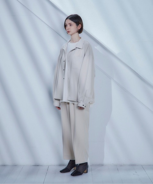 Loose/ルース（ルース）の「ボリュームスリーブ ドレープオープンカラーシャツ（シャツ/ブラウス・メンズ・ライトグレー/ライトブルー/ブラック/グレイッシュベージュ・S/M/L）」の12枚目の写真