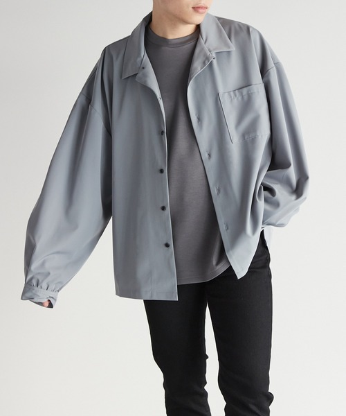 Loose/ルース（ルース）の「ボリュームスリーブ ドレープオープンカラーシャツ（シャツ/ブラウス・メンズ・ライトグレー/ライトブルー/ブラック/グレイッシュベージュ・S/M/L）」の20枚目の写真