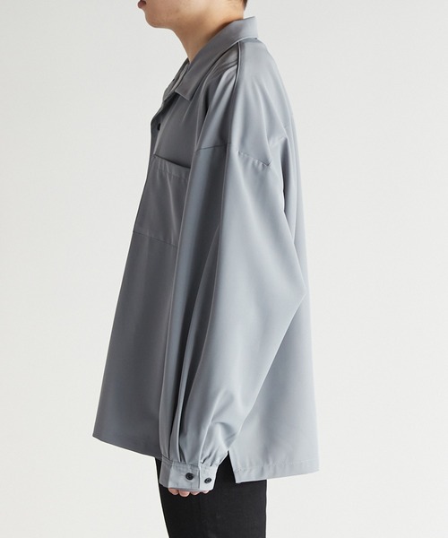 Loose/ルース（ルース）の「ボリュームスリーブ ドレープオープンカラーシャツ（シャツ/ブラウス・メンズ・ライトグレー/ライトブルー/ブラック/グレイッシュベージュ・S/M/L）」の9枚目の写真
