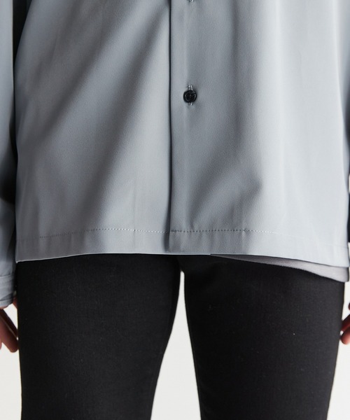 Loose/ルース（ルース）の「ボリュームスリーブ ドレープオープンカラーシャツ（シャツ/ブラウス・メンズ・ライトグレー/ライトブルー/ブラック/グレイッシュベージュ・S/M/L）」の15枚目の写真