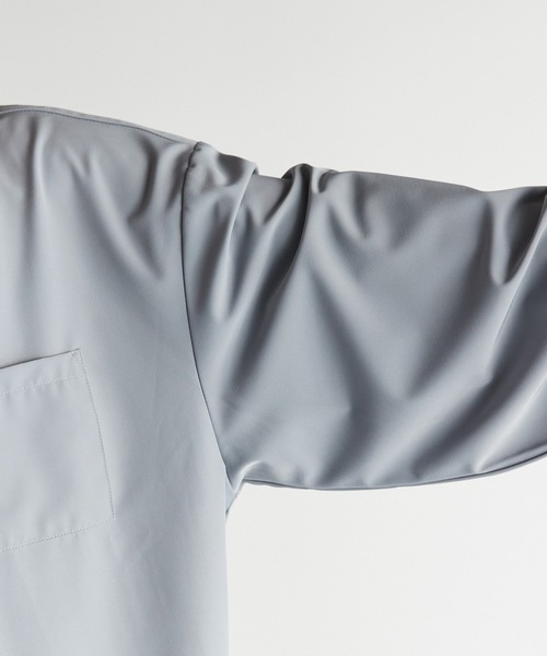 Loose/ルース（ルース）の「ボリュームスリーブ ドレープオープンカラーシャツ（シャツ/ブラウス・メンズ・ライトグレー/ライトブルー/ブラック/グレイッシュベージュ・S/M/L）」の10枚目の写真