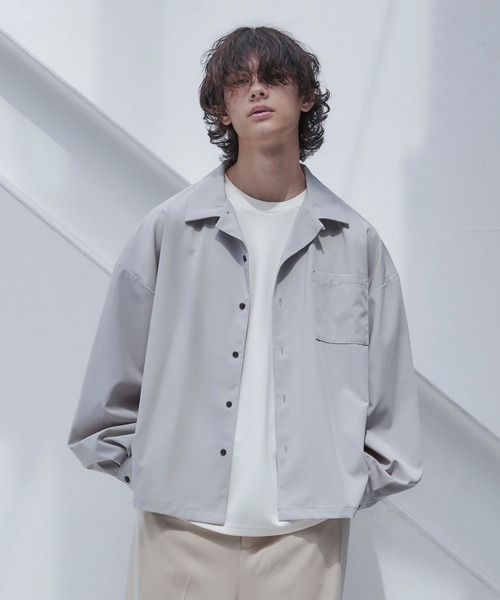 Loose/ルース（ルース）の「ボリュームスリーブ ドレープオープンカラーシャツ（シャツ/ブラウス・メンズ・ライトグレー/ライトブルー/ブラック/グレイッシュベージュ・S/M/L）」の5枚目の写真