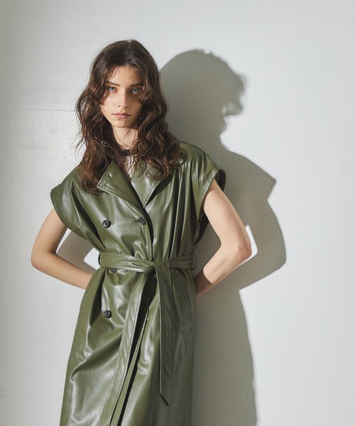 PUBLIC TOKYO（パブリックトウキョウ）の「ヴィーガンレザージレ（その他アウター・レディース・カーキ・FREE）」の9枚目の写真