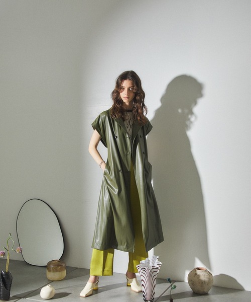 PUBLIC TOKYO（パブリックトウキョウ）の「ヴィーガンレザージレ（その他アウター・レディース・カーキ・FREE）」の5枚目の写真