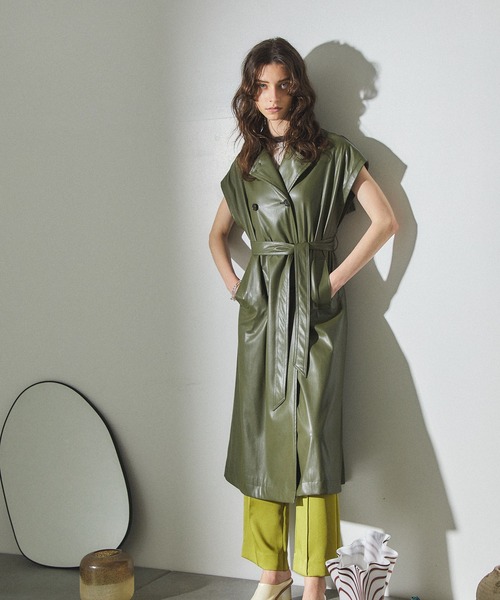 PUBLIC TOKYO（パブリックトウキョウ）の「ヴィーガンレザージレ（その他アウター・レディース・カーキ・FREE）」の2枚目の写真