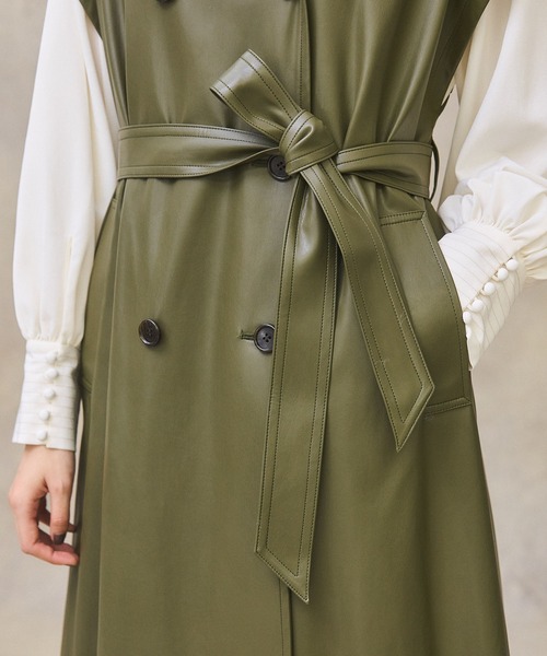 PUBLIC TOKYO（パブリックトウキョウ）の「ヴィーガンレザージレ（その他アウター・レディース・カーキ・FREE）」の19枚目の写真