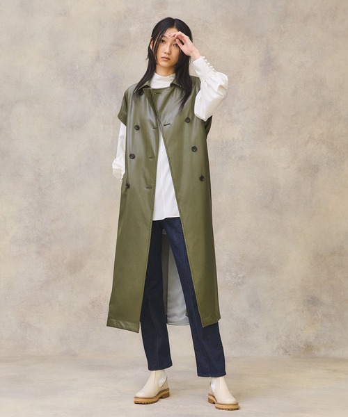 PUBLIC TOKYO（パブリックトウキョウ）の「ヴィーガンレザージレ（その他アウター・レディース・カーキ・FREE）」の13枚目の写真