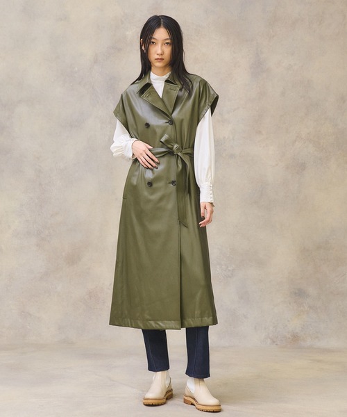 PUBLIC TOKYO（パブリックトウキョウ）の「ヴィーガンレザージレ（その他アウター・レディース・カーキ・FREE）」の12枚目の写真