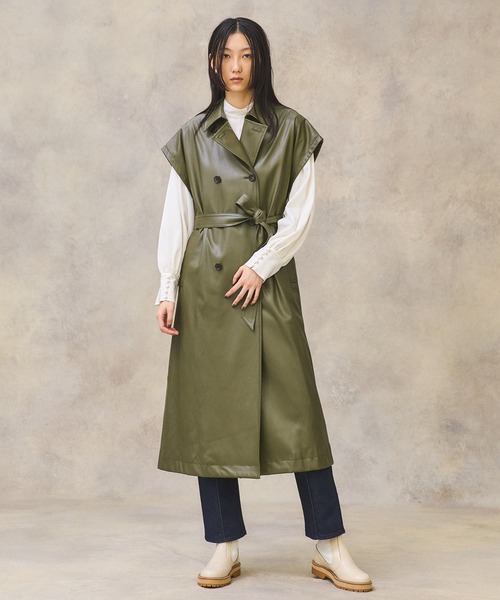 PUBLIC TOKYO（パブリックトウキョウ）の「ヴィーガンレザージレ（その他アウター・レディース・カーキ・FREE）」の11枚目の写真