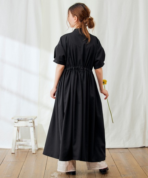 PURIL（ピュリル）の「【PURIL】バンドカラーゆるシャツ半袖ワンピース（シャツワンピース・レディース・ブラック/イエロー/ブルー系その他・S/M/L/XS）」の13枚目の写真