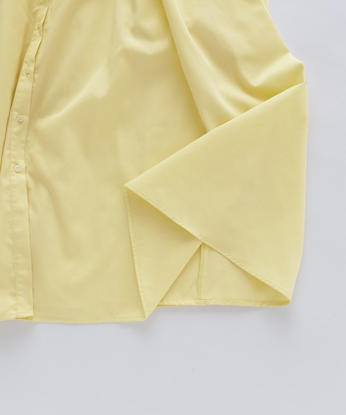 PURIL（ピュリル）の「【PURIL】バンドカラーゆるシャツ半袖ワンピース（シャツワンピース・レディース・ブラック/イエロー/ブルー系その他・S/M/L/XS）」の21枚目の写真