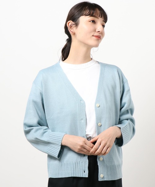 ABITOKYO(アビトーキョー)の「Vネックカーディガン(カーディガン/ボレロ・レディース・ブラック/パープル/グレー/ブルー/イエロー/ピンク/ライトグリーン・FREE)」の5枚目の写真