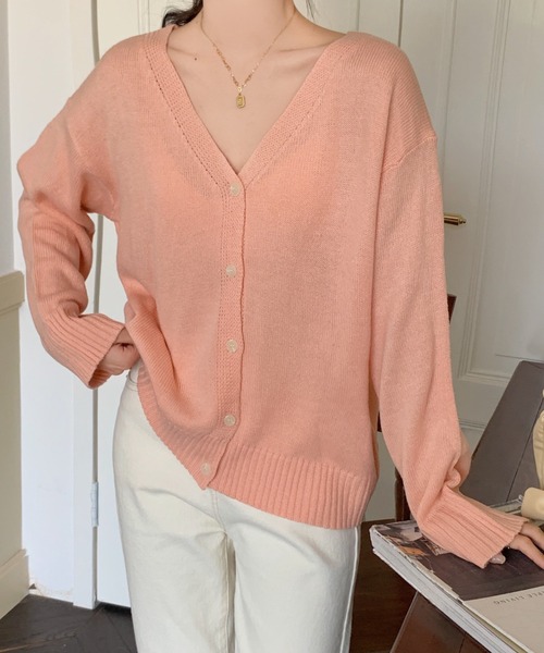 ABITOKYO(アビトーキョー)の「Vネックカーディガン(カーディガン/ボレロ・レディース・ブラック/パープル/グレー/ブルー/イエロー/ピンク/ライトグリーン・FREE)」の18枚目の写真