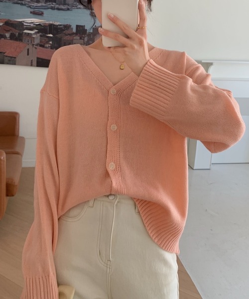 ABITOKYO(アビトーキョー)の「Vネックカーディガン(カーディガン/ボレロ・レディース・ブラック/パープル/グレー/ブルー/イエロー/ピンク/ライトグリーン・FREE)」の21枚目の写真