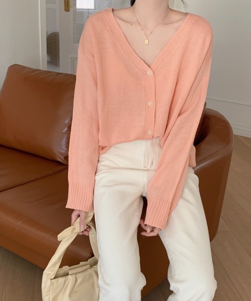 ABITOKYO(アビトーキョー)の「Vネックカーディガン(カーディガン/ボレロ・レディース・ブラック/パープル/グレー/ブルー/イエロー/ピンク/ライトグリーン・FREE)」の15枚目の写真