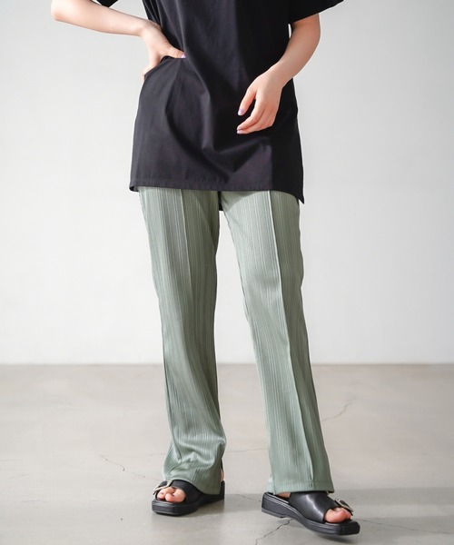 PAGEBOY（ページボーイ）の「スマートイージーテレコパンツ（その他パンツ・レディース・オリーブ/グレイッシュベージュ/ブラック・FREE）」の3枚目の写真