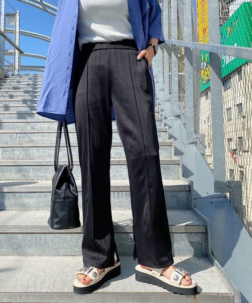 PAGEBOY（ページボーイ）の「スマートイージーテレコパンツ（その他パンツ・レディース・オリーブ/グレイッシュベージュ/ブラック・FREE）」の2枚目の写真