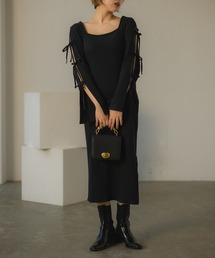 VRIA CHARME | スリットカットリボンドレス/ワンピース(ワンピース)