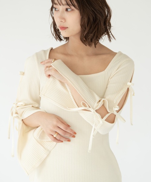 VRIA CHARME（バリアシャルム）の「スリットカットリボンドレス/ワンピース（ワンピース・レディース・ベージュ/ブラック・FREE）」の22枚目の写真