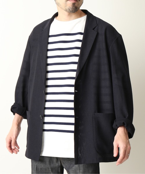 JOURNAL STANDARD relume（ジャーナルスタンダード　レリューム）の「TEC AIR JERSEY リラックスジャケット（テーラードジャケット・メンズ・ネイビー/ブラウン・SMALL/MEDIUM/LARGE）」の7枚目の写真