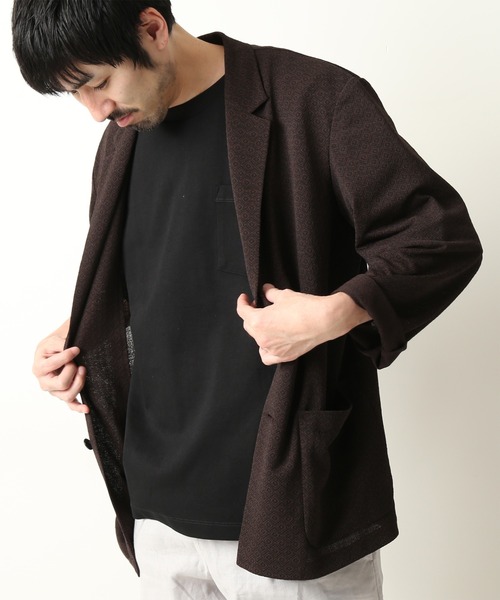 JOURNAL STANDARD relume（ジャーナルスタンダード　レリューム）の「TEC AIR JERSEY リラックスジャケット（テーラードジャケット・メンズ・ネイビー/ブラウン・SMALL/MEDIUM/LARGE）」の3枚目の写真