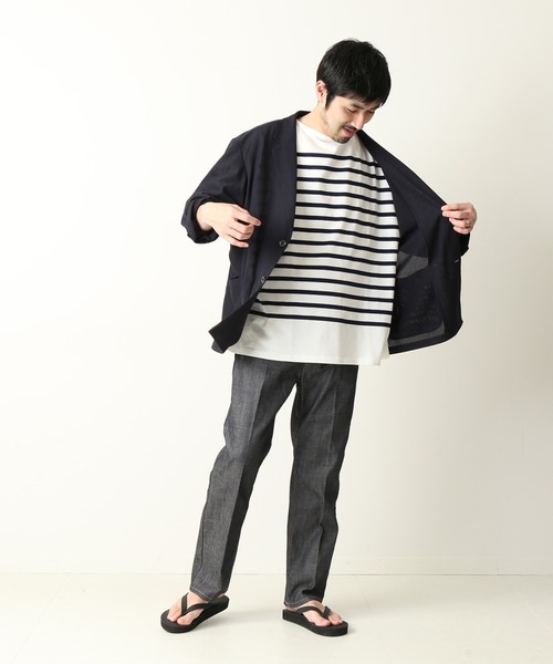 JOURNAL STANDARD relume（ジャーナルスタンダード　レリューム）の「TEC AIR JERSEY リラックスジャケット（テーラードジャケット・メンズ・ネイビー/ブラウン・SMALL/MEDIUM/LARGE）」の8枚目の写真