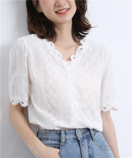 ★決算特価商品★ セール】レース刺繍ブラウス（シャツ/ブラウス）｜MAISON DE トップス
