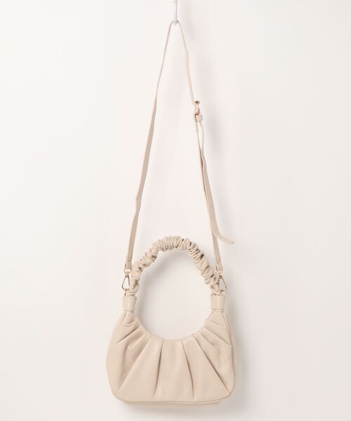 yuue' ( wear )（ユーイ）の「2wayレザーギャザーハンドバッグ ショルダーバッグ（ハンドバッグ・レディース・ベージュ/ライトブルー・FREE）」の17枚目の写真