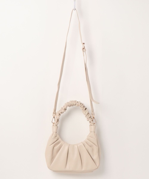 yuue' ( wear )（ユーイ）の「2wayレザーギャザーハンドバッグ ショルダーバッグ（ハンドバッグ・レディース・ベージュ/ライトブルー・FREE）」の18枚目の写真