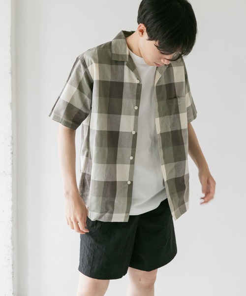 URBAN RESEARCH DOORS(アーバンリサーチドアーズ)の「ブロックチェックオープンカラーシャツ(シャツ/ブラウス・メンズ・ブラウン/グレー/カーキ・40/38)」の3枚目の写真