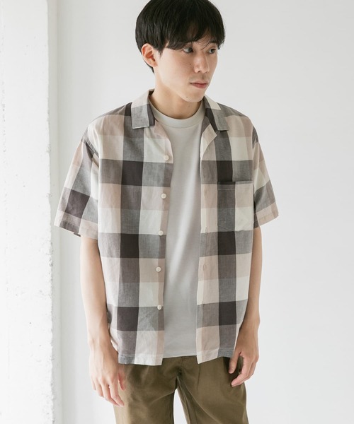 URBAN RESEARCH DOORS(アーバンリサーチドアーズ)の「ブロックチェックオープンカラーシャツ(シャツ/ブラウス・メンズ・ブラウン/グレー/カーキ・40/38)」の21枚目の写真