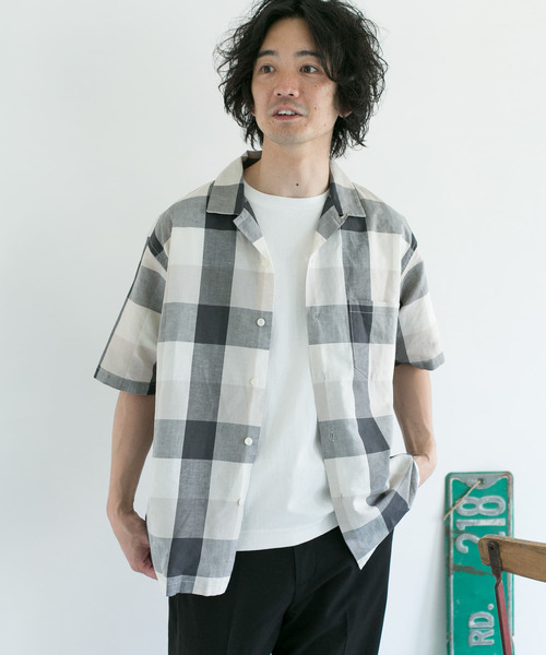 URBAN RESEARCH DOORS(アーバンリサーチドアーズ)の「ブロックチェックオープンカラーシャツ(シャツ/ブラウス・メンズ・ブラウン/グレー/カーキ・40/38)」の12枚目の写真
