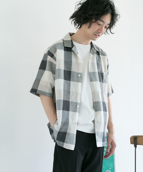 URBAN RESEARCH DOORS(アーバンリサーチドアーズ)の「ブロックチェックオープンカラーシャツ(シャツ/ブラウス・メンズ・ブラウン/グレー/カーキ・40/38)」の8枚目の写真
