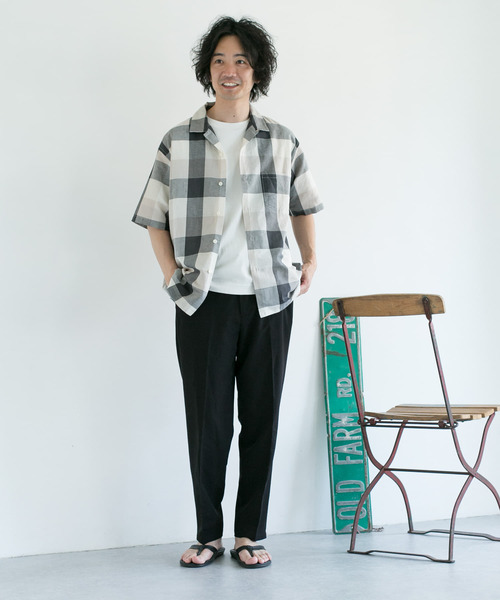 URBAN RESEARCH DOORS(アーバンリサーチドアーズ)の「ブロックチェックオープンカラーシャツ(シャツ/ブラウス・メンズ・ブラウン/グレー/カーキ・40/38)」の4枚目の写真