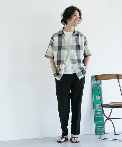 URBAN RESEARCH DOORS(アーバンリサーチドアーズ)の「ブロックチェックオープンカラーシャツ(シャツ/ブラウス・メンズ・ブラウン/グレー/カーキ・40/38)」の6枚目の写真