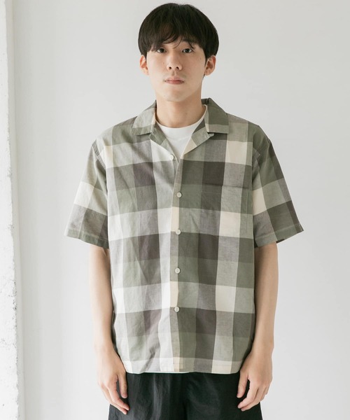 URBAN RESEARCH DOORS(アーバンリサーチドアーズ)の「ブロックチェックオープンカラーシャツ(シャツ/ブラウス・メンズ・ブラウン/グレー/カーキ・40/38)」の9枚目の写真