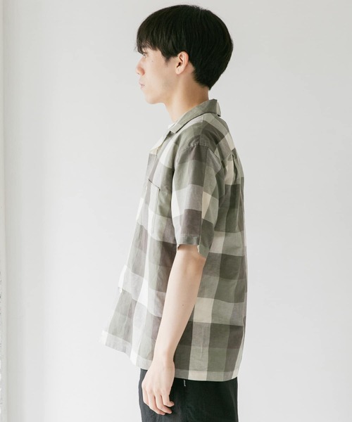 URBAN RESEARCH DOORS(アーバンリサーチドアーズ)の「ブロックチェックオープンカラーシャツ(シャツ/ブラウス・メンズ・ブラウン/グレー/カーキ・40/38)」の5枚目の写真