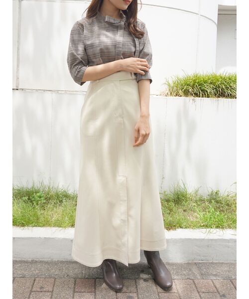 MERCURYDUO（マーキュリーデュオ）の「フェイクレザーストレッチショートブーツ（その他シューズ・レディース・ブラック/ブラウン/アイボリー・38/36）」の5枚目の写真