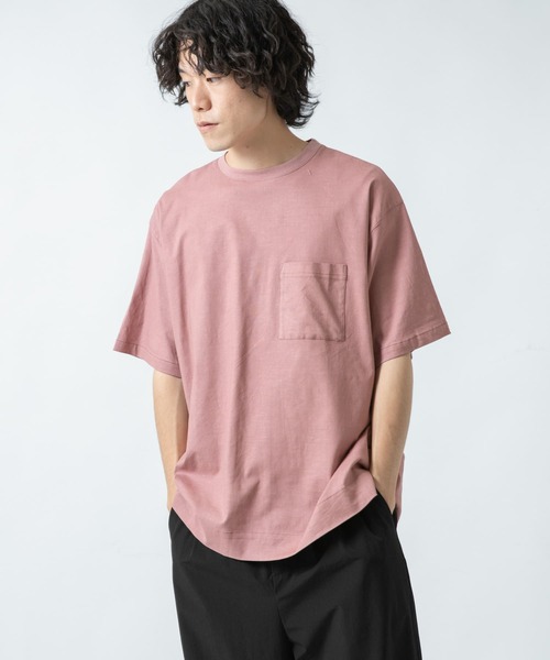 ITEMS URBANRESEARCH（アイテムズ アーバンリサーチ）の「『セットアップ着用可能』麻レーヨン ストレッチ半袖プルオーバー（Tシャツ/カットソー・メンズ・ブラック/カーキ/ピンク/ベージュ・LARGE/MEDIUM）」の7枚目の写真