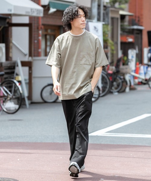 ITEMS URBANRESEARCH（アイテムズ アーバンリサーチ）の「『セットアップ着用可能』麻レーヨン ストレッチ半袖プルオーバー（Tシャツ/カットソー・メンズ・ブラック/カーキ/ピンク/ベージュ・LARGE/MEDIUM）」の15枚目の写真