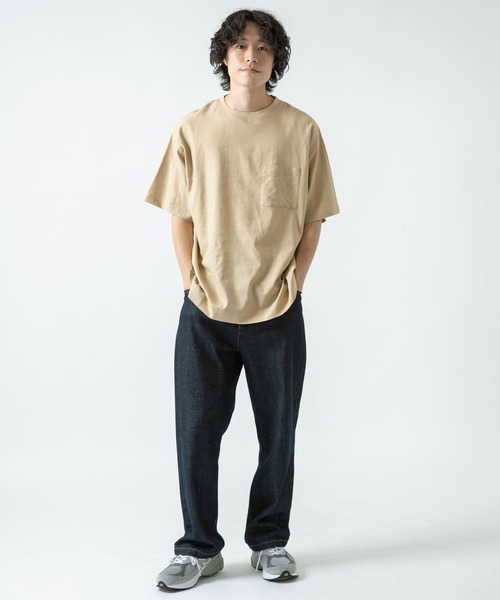 ITEMS URBANRESEARCH（アイテムズ アーバンリサーチ）の「『セットアップ着用可能』麻レーヨン ストレッチ半袖プルオーバー（Tシャツ/カットソー・メンズ・ブラック/カーキ/ピンク/ベージュ・LARGE/MEDIUM）」の22枚目の写真