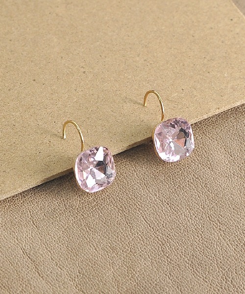 VIBGYOR Women（ヴィブジョー　ウィメン）の「【float】6色 ビジュー ピアス プチプラ（ピアス（両耳用）・レディース・パープル/ピンク/オレンジ/ブルー/グリーン/クリア・FREE）」の2枚目の写真