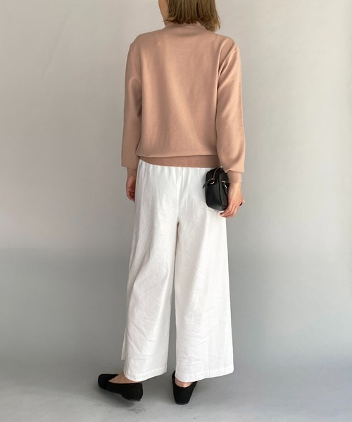 PICCIN（ピッチン）の「衿タックビッグパール付ニット（ニット/セーター・レディース・ブラック/オフホワイト/ピンクベージュ・M）」の22枚目の写真