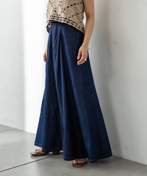 mystic（ミスティック）の「Wrangler別注フレアロングスカート（スカート・レディース・オフホワイト/ブラック/ブルー・1/2）」の20枚目の写真