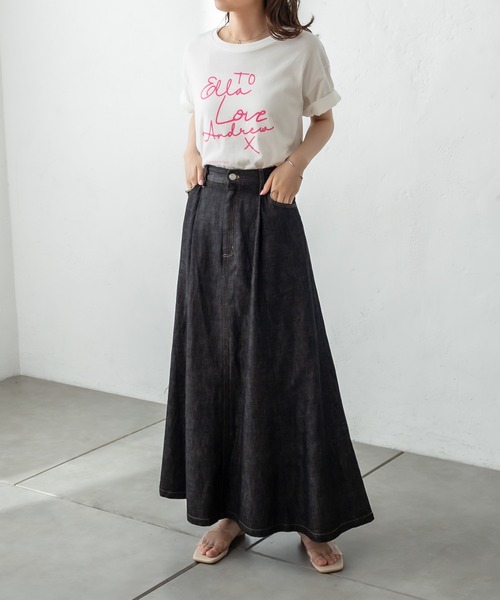 mystic（ミスティック）の「Wrangler別注フレアロングスカート（スカート・レディース・オフホワイト/ブラック/ブルー・1/2）」の6枚目の写真