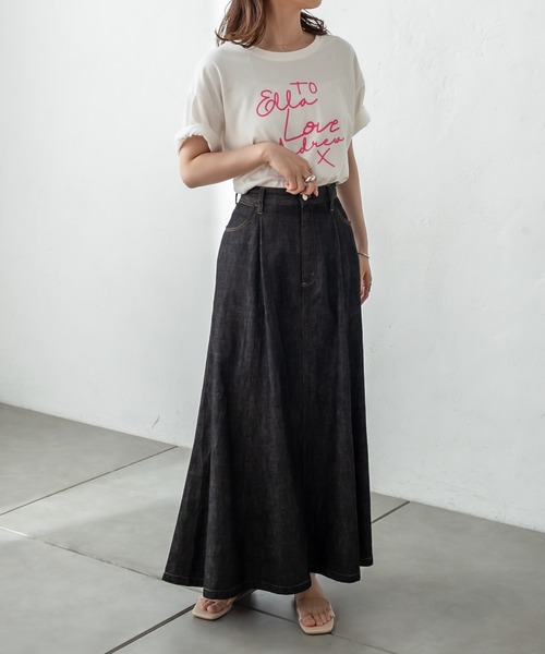 mystic（ミスティック）の「Wrangler別注フレアロングスカート（スカート・レディース・オフホワイト/ブラック/ブルー・1/2）」の14枚目の写真